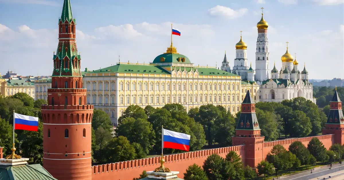 The Kremlin government complex in Moscow, Russia, where President Putin held a meeting on military-technical cooperation and discussed defense export achievements.