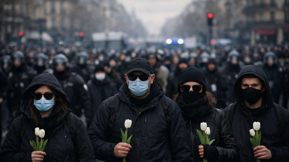 Thousands of demonstrators march through the streets of Lyon, France, under heavy police presence following the death of a political activist.