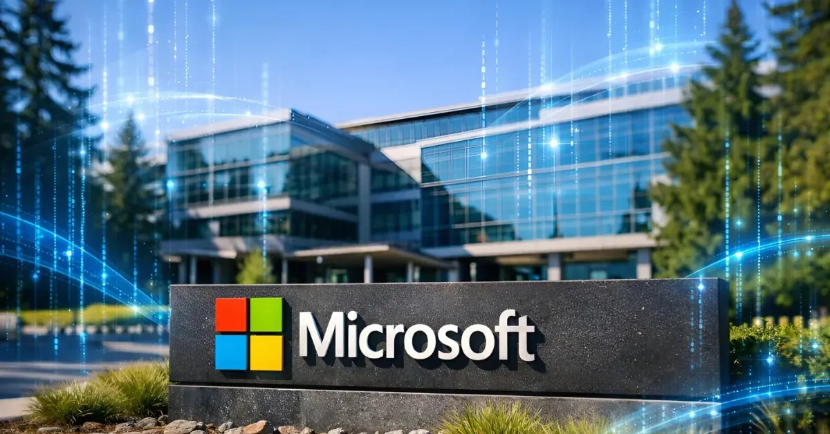 Microsoft headquarters building in Redmond, Washington, symbolizing strong Q2 2026 earnings driven by cloud and AI growth.