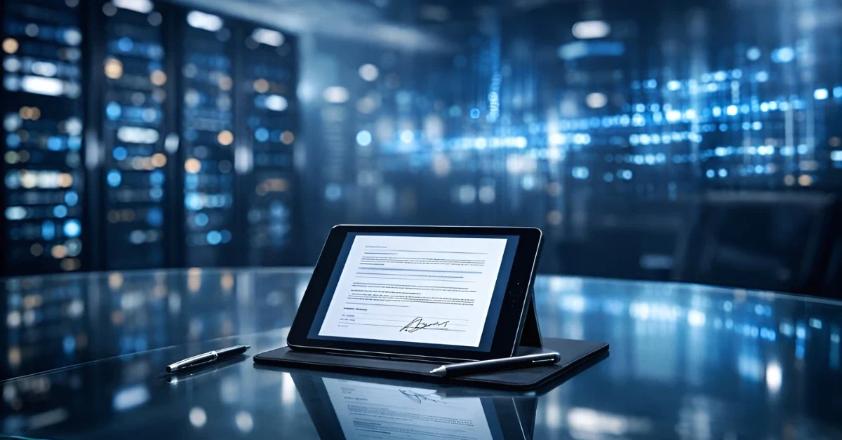 A futuristic, high-tech corporate meeting room featuring glowing server racks and digital data streams, symbolizing the massive investment deal between Nvidia and OpenAI.