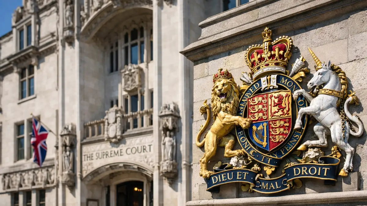 The exterior of the United Kingdom Supreme Court building in London, representing the site of the landmark ruling on AI patents.