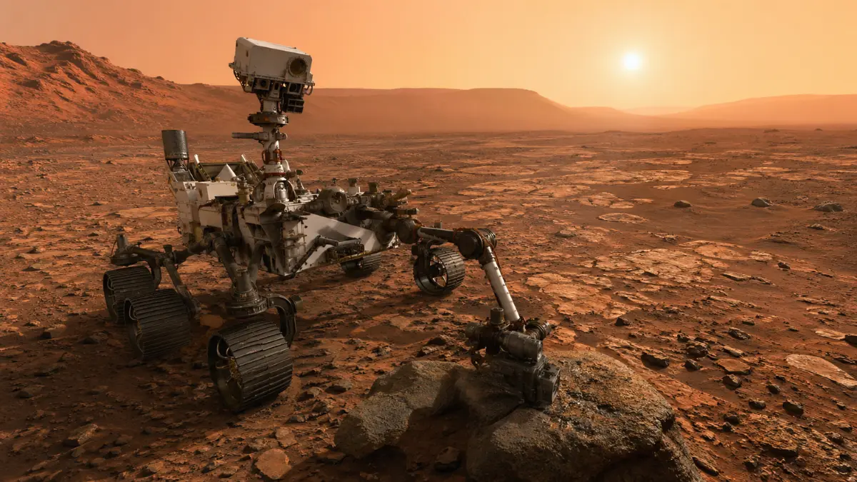NASA's Curiosity rover is exploring the rocky, red surface of Mars in search of organic molecules.